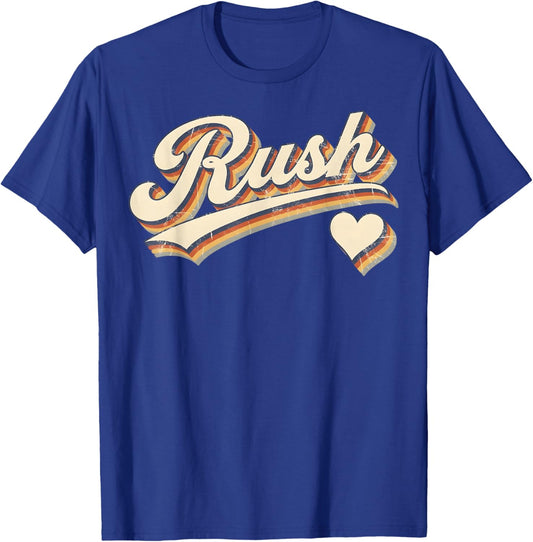 Retro Rush Name Vintage Hearts Gifts Men T-Shirt - T-Shirt | Royal