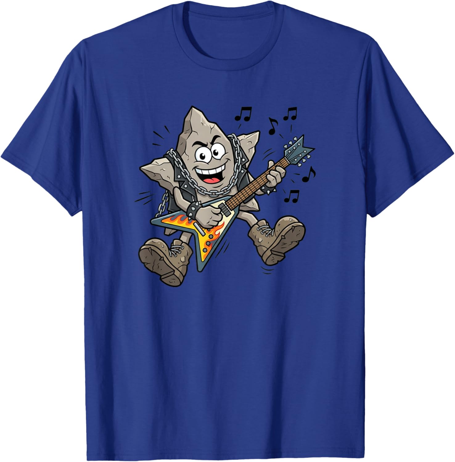 Rock Shaped Star Rockstar Funny Pun Playing Guitar T-Shirt - T-Shirt | Royal