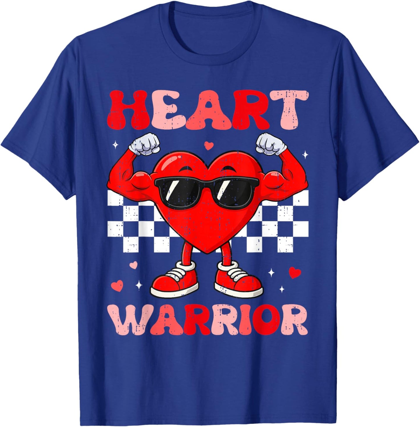 Heart Warrior Heart Disease Awareness Month Red Heart T-Shirt - T-Shirt | Royal