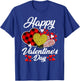 Happy Valentine's Day Hearts with Leopard Plaid Valentine T-Shirt - T-Shirt | Royal