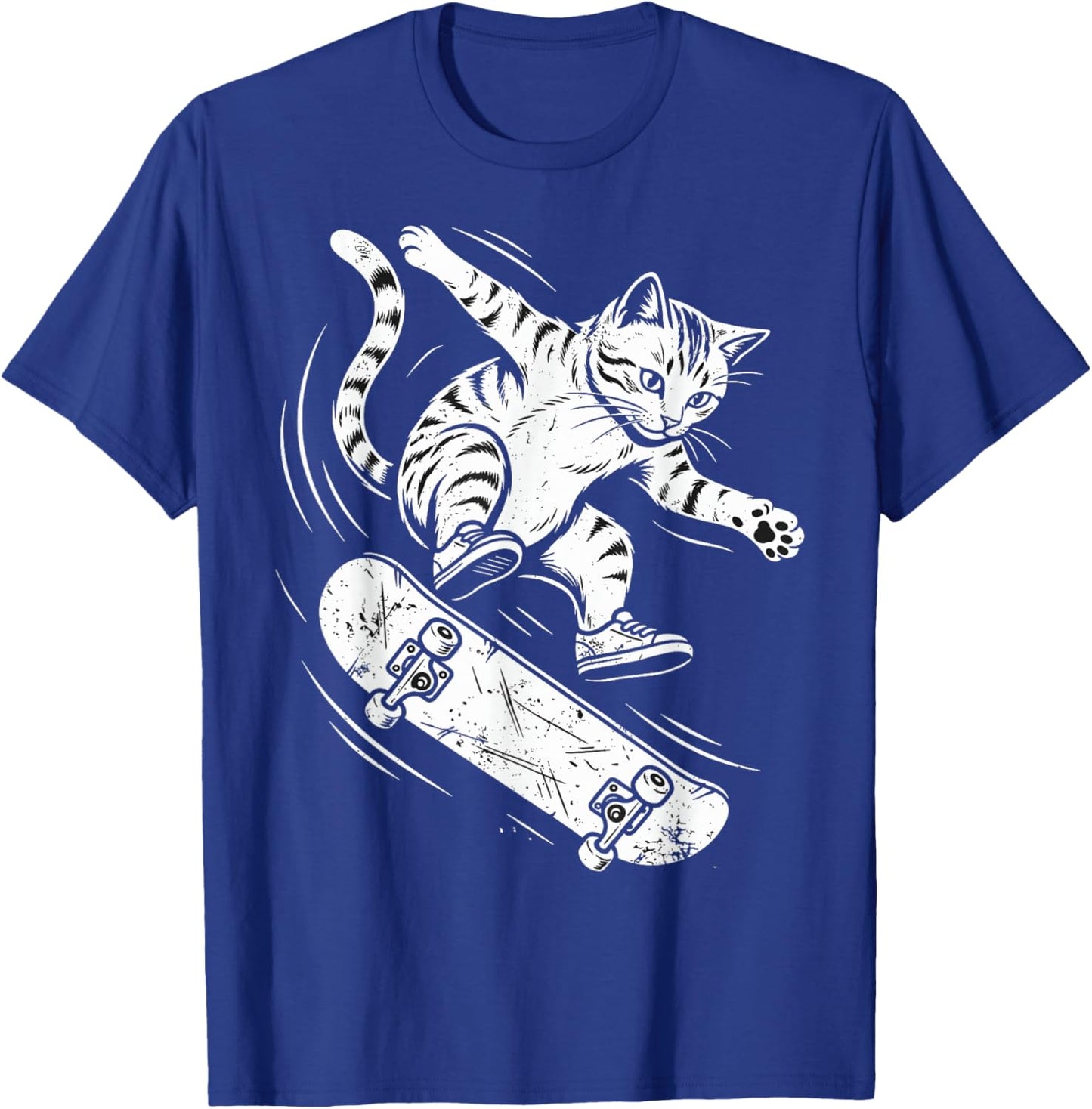 Funny Cat Skater Skateboard Player Skateboarding Girls T-Shirt - T-Shirt | Royal