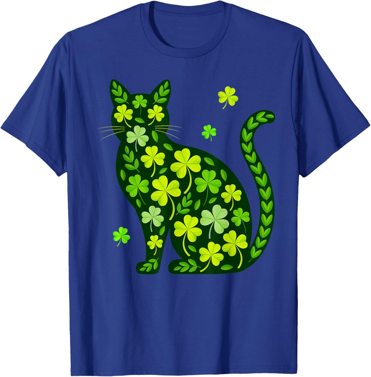 Cat St Patricks Day Lucky Shamrock Saint Pattys Girls Women T-Shirt - T-Shirt | Royal