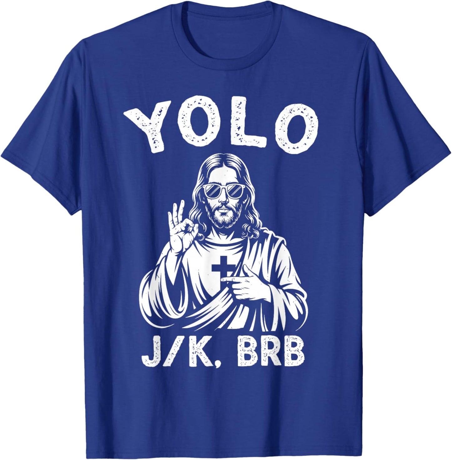 Yolo Jk BRB Jesus Christian Women Boys Easter Day T-Shirt - T-Shirt | Royal