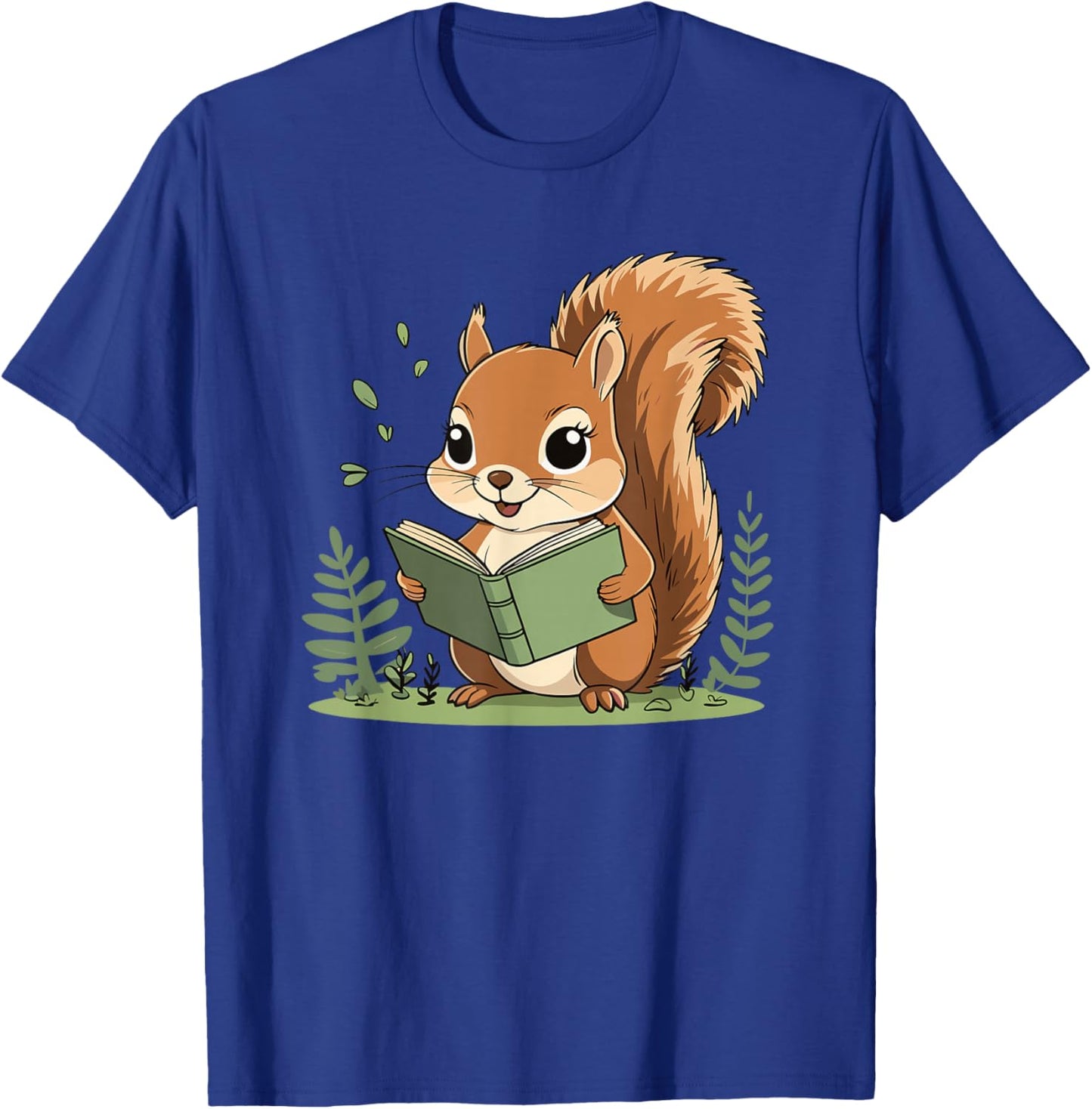 Cute Reading Squirrel for Bookworm Kids and Teachers T-Shirt - T-Shirt | Royal