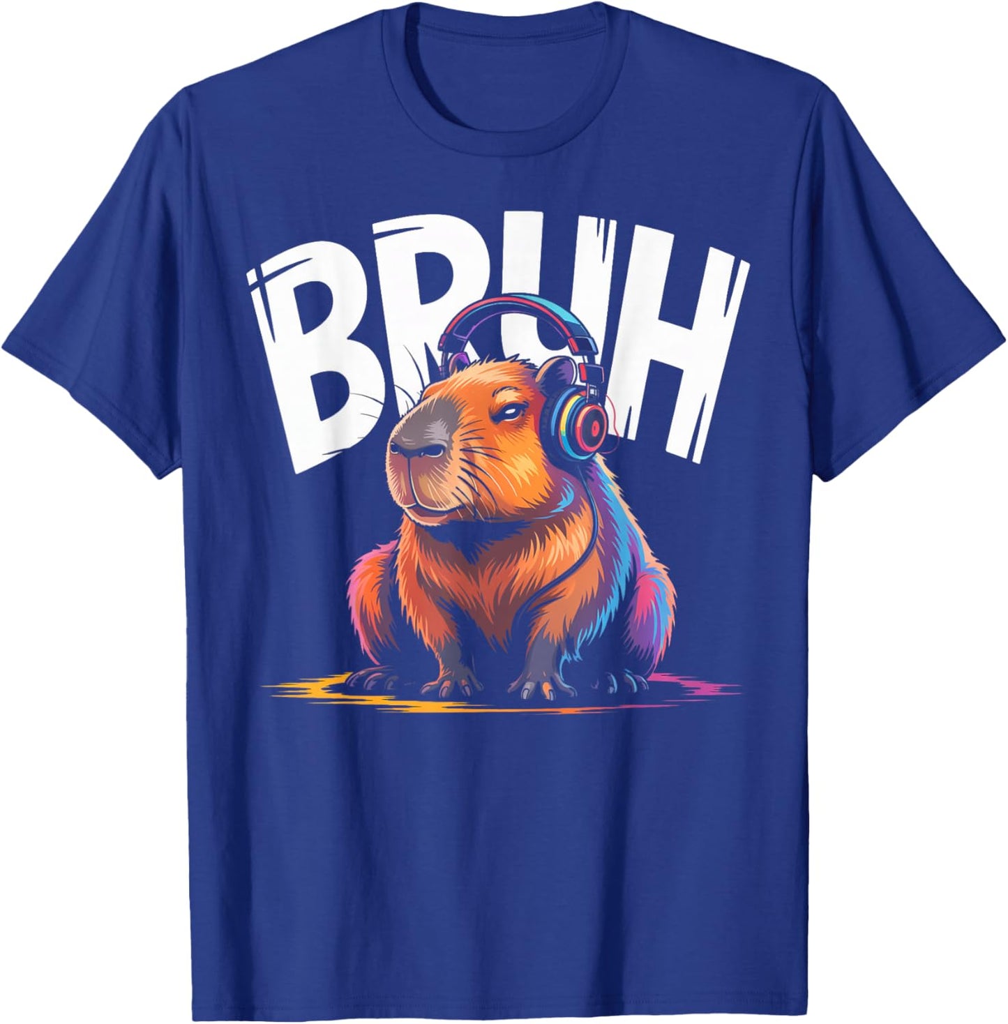 Capybara Bruh Headphone Video Game T-Shirt - T-Shirt | Royal