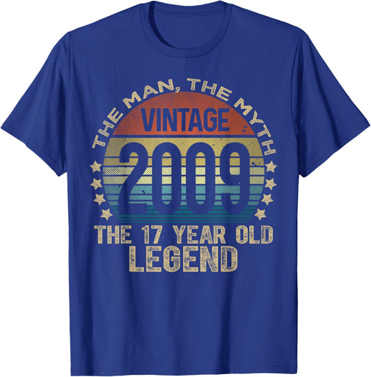 17 Year Old Gifts Vintage 2009 Limited Edition 17th Birthday T-Shirt - T-Shirt | Royal