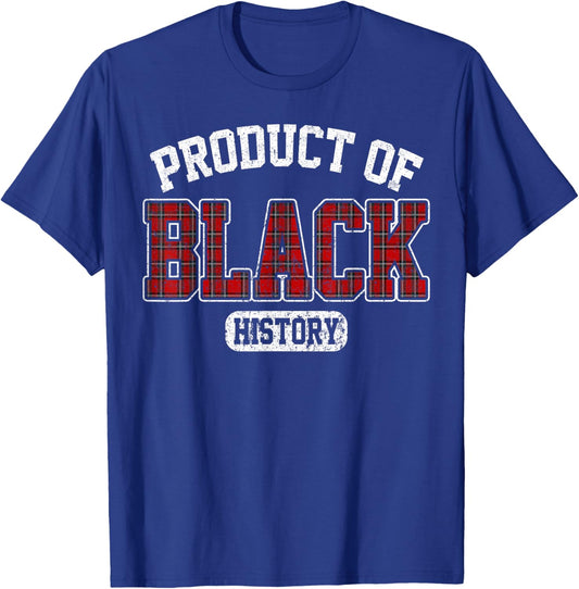 Buffalo Plaid Product of Black History African American T-Shirt - T-Shirt | Royal