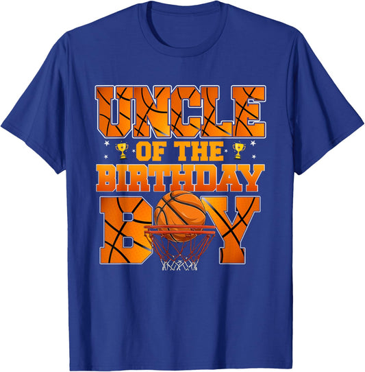 Basketball Uncle of The Birthday Boy Family Matching T-Shirt - T-Shirt | Royal