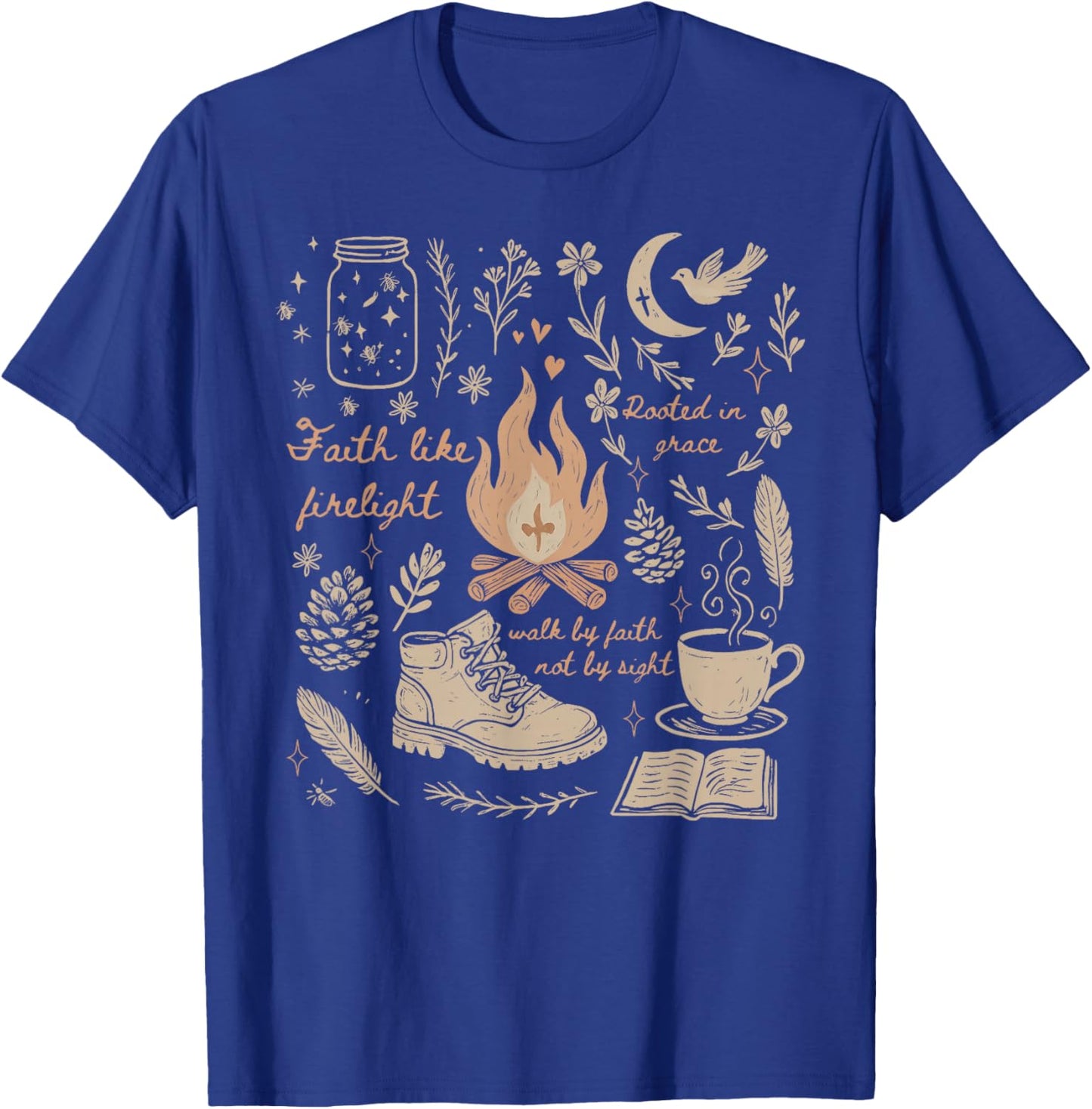 Faith Based Camping Religious Christian Camping Camper T-Shirt - T-Shirt | Royal