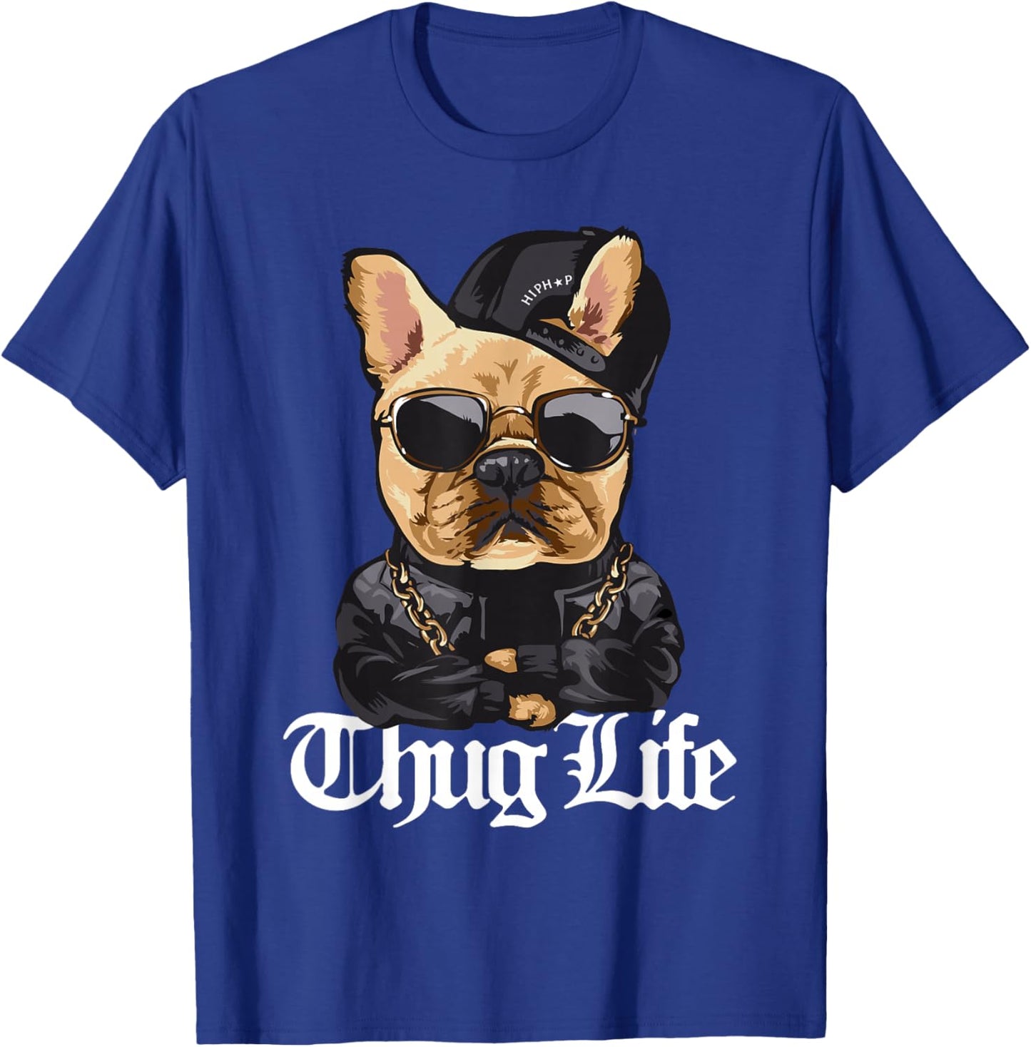 Cool Cute Hooded Gangsta Pug Thug Dog T-Shirt - T-Shirt | Royal