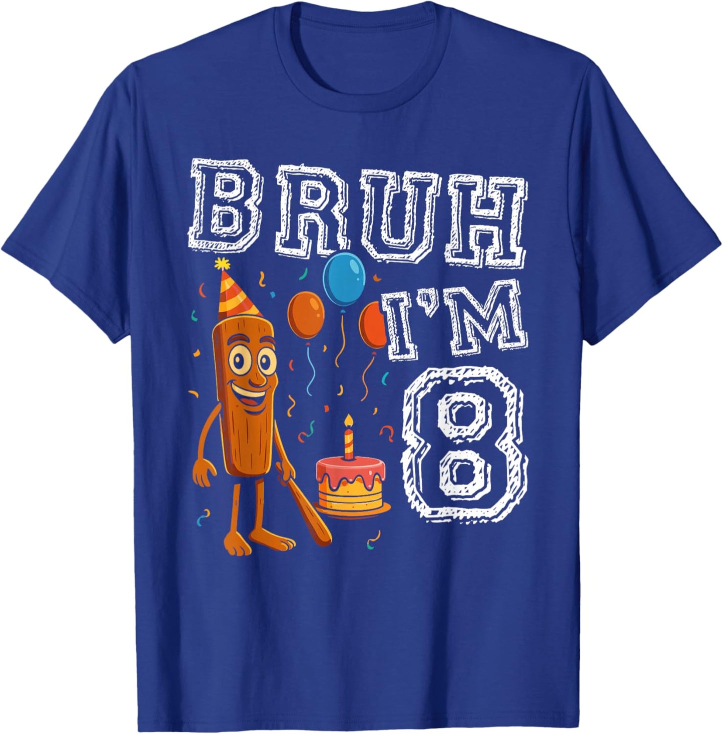 Italian Brainrot Bruh I'm 8 Age 8th Kids Boys Girls T-Shirt - T-Shirt | Royal