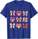 Valentines Day Hearts Coquette Bow Women Girls Boys T-Shirt - T-Shirt | Royal