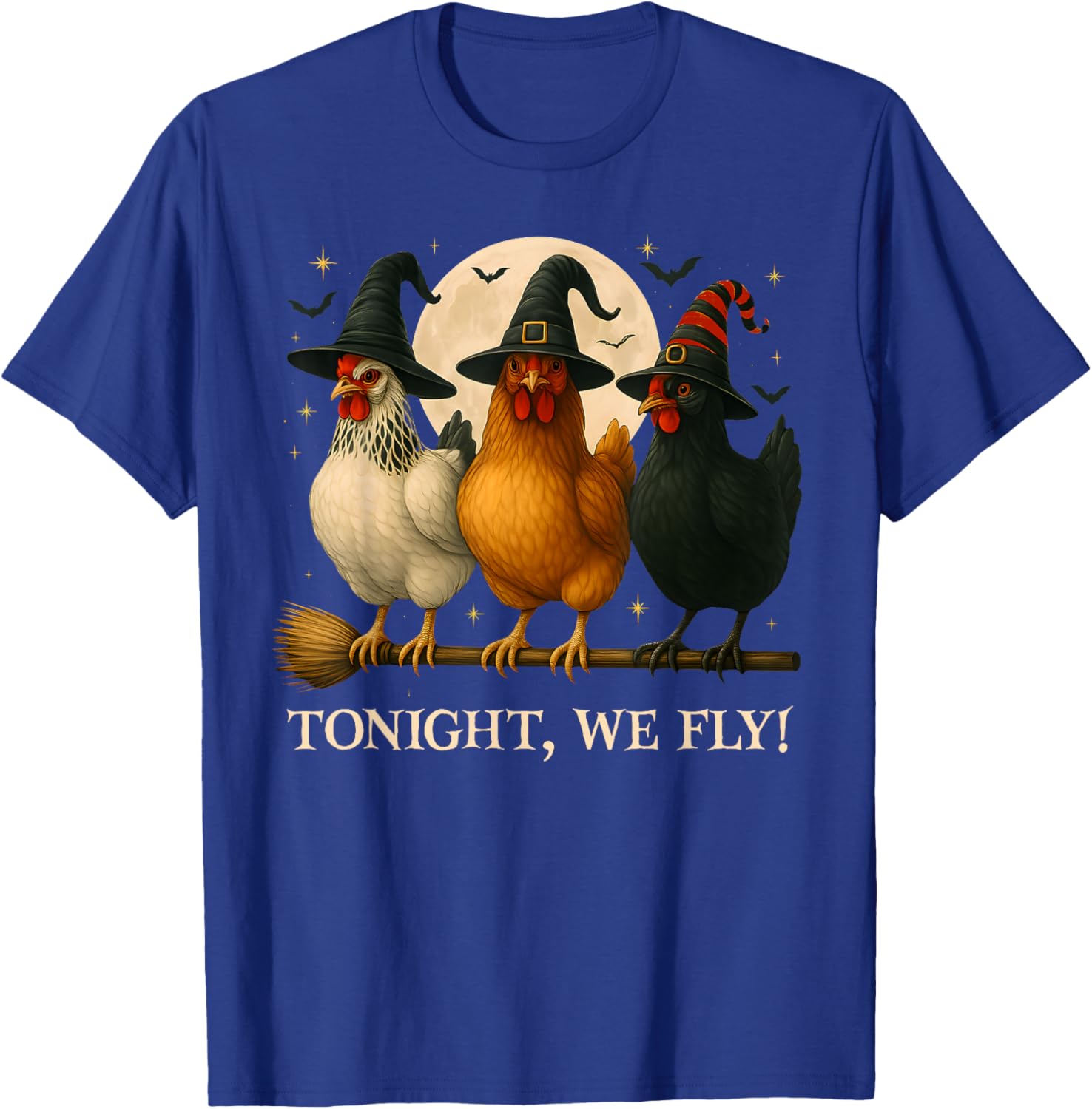 Funny Chicken Halloween Costume Tonight We Fly Spooky Season T-Shirt - T-Shirt | Royal