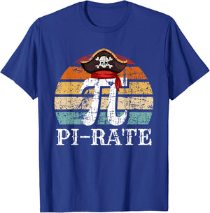 Pi Rate Pirate Pi Day 3.14 Math Pun Nerd Men Women Kids T-Shirt - T-Shirt | Royal