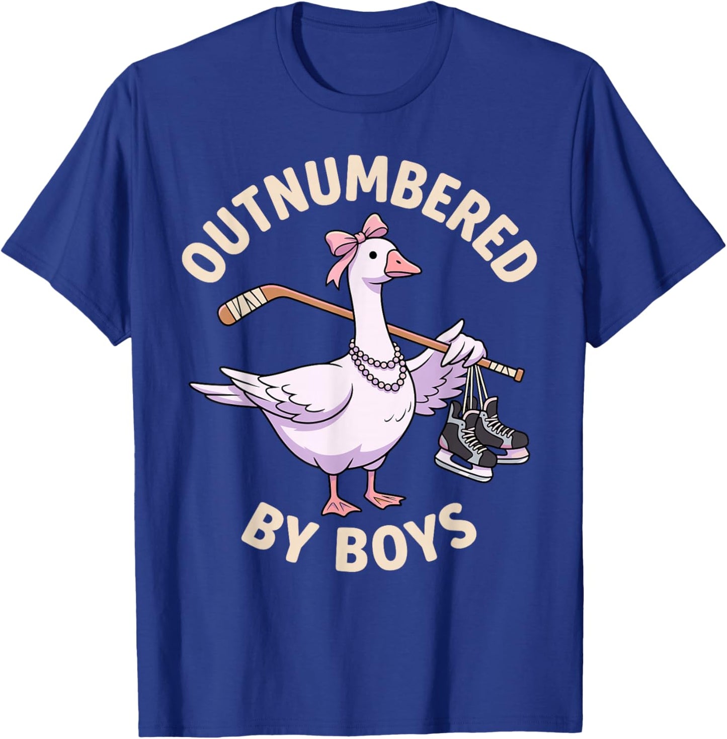 Funny Outnumbered By Boys Mothers Day Goose Mom T-Shirt - T-Shirt | Royal