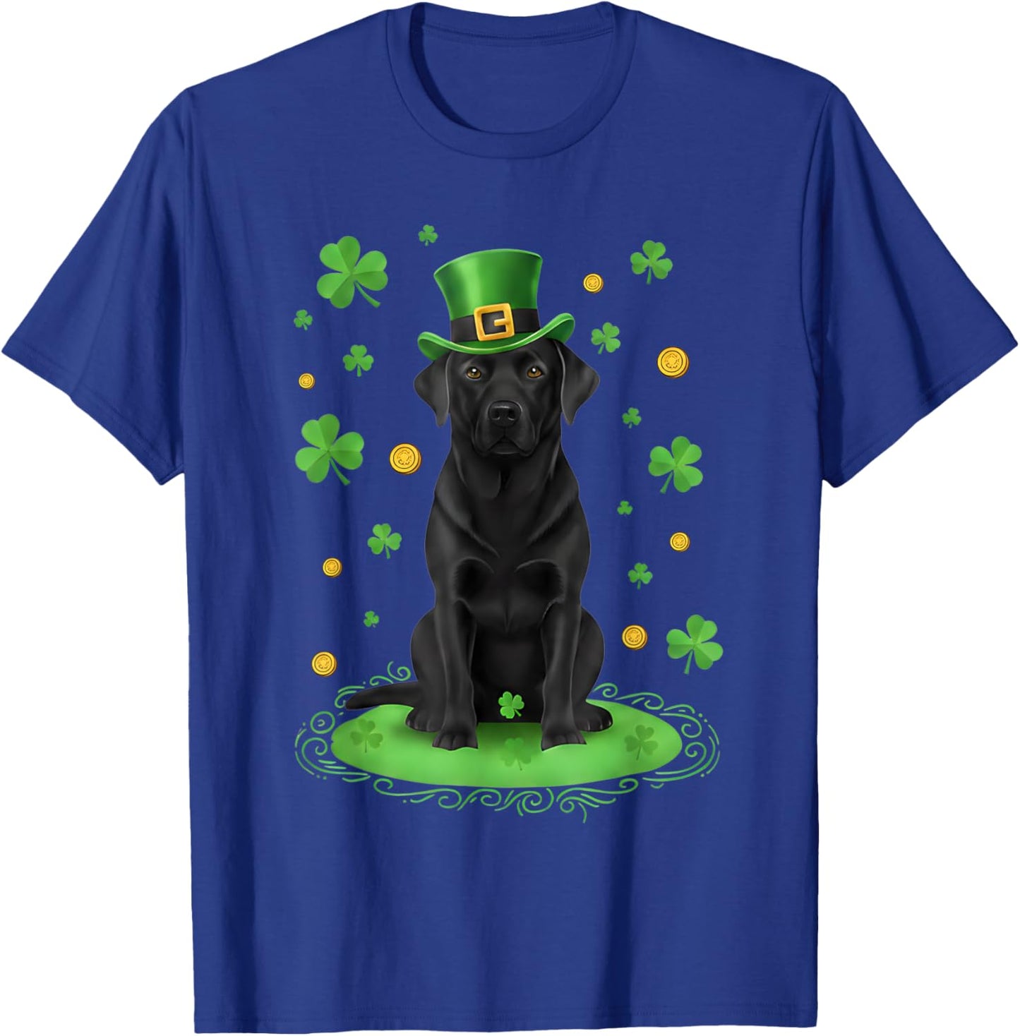 Black Lab Labrador St Patricks Day Dog Shamrock Men Women T-Shirt - T-Shirt | Royal