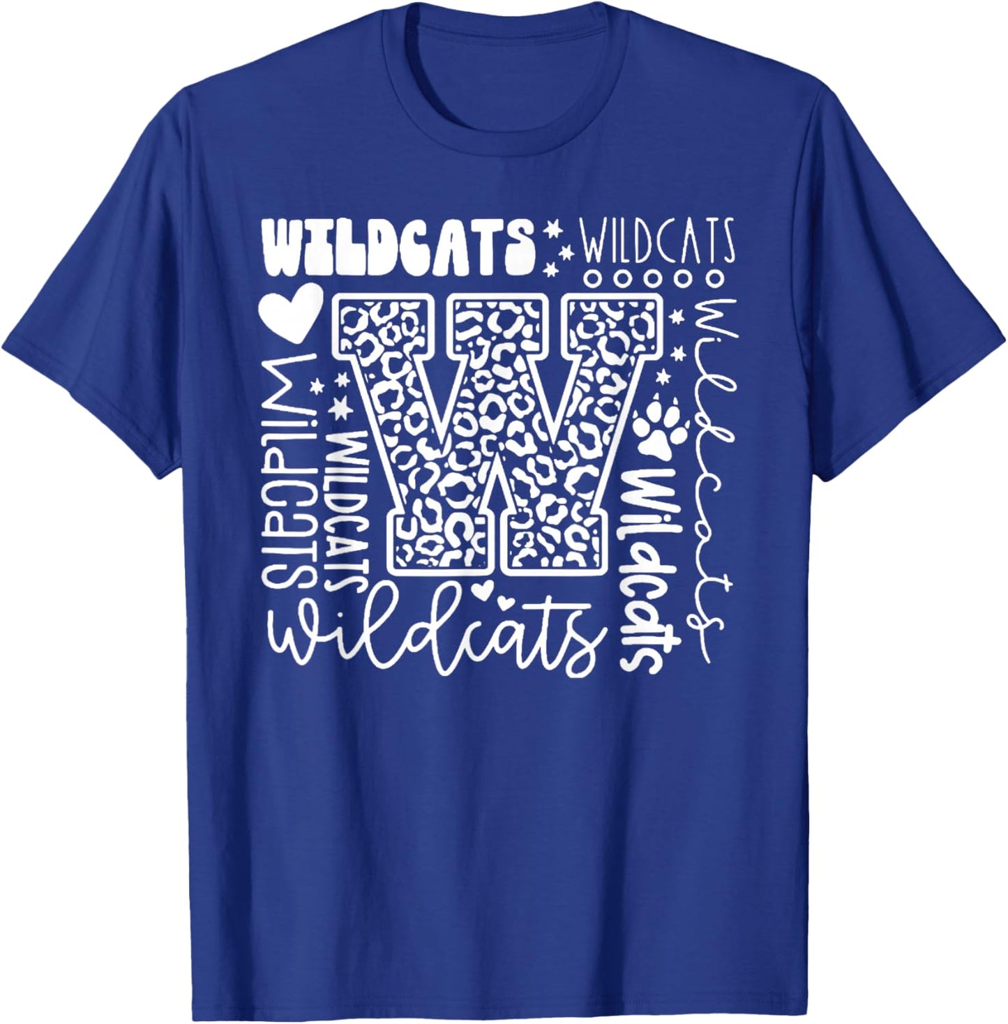 Wildcats School Spirit Fan Team Girls Kids T-Shirt - T-Shirt | Royal