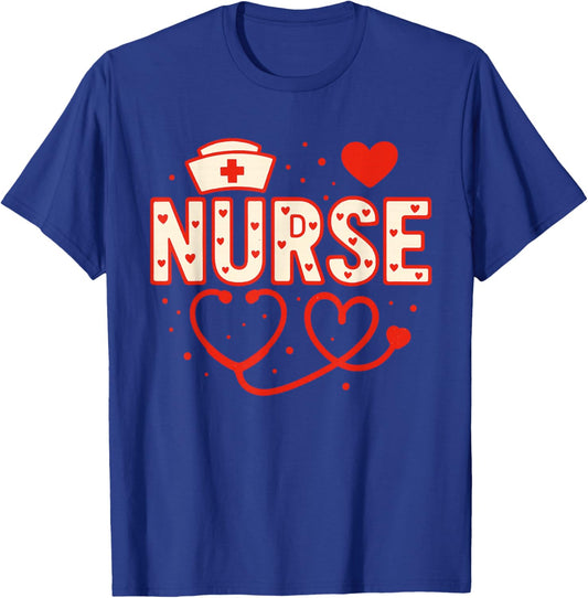 Nurse Valentines Day Valentine Scrub Top Women Scrubs Nicu T-Shirt - T-Shirt | Royal