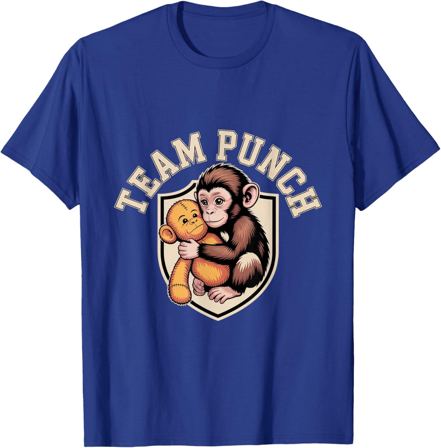 Team Punch Cute Baby Monkey Macaque Japan Zoo Viral Fan T-Shirt - T-Shirt | Royal