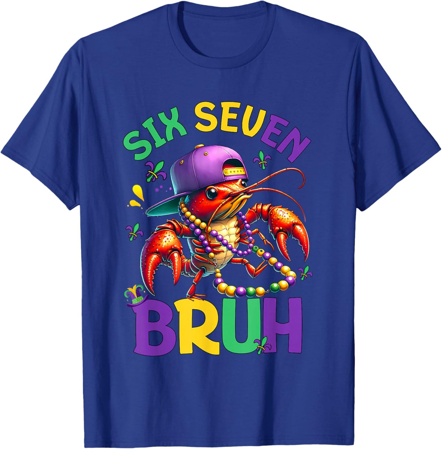 Bruh 67 Mardi Gras Crawfish Six Seven 6 7 Boys Mardi Gras T-Shirt - T-Shirt | Royal