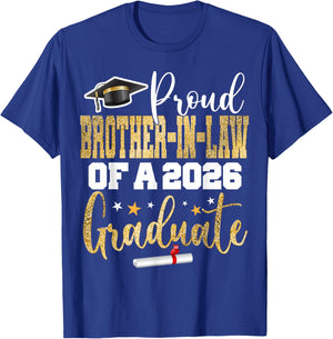 Proud Brother-in-Law of A Class 2026 Graduate 25 Graduation T-Shirt - T-Shirt | Royal