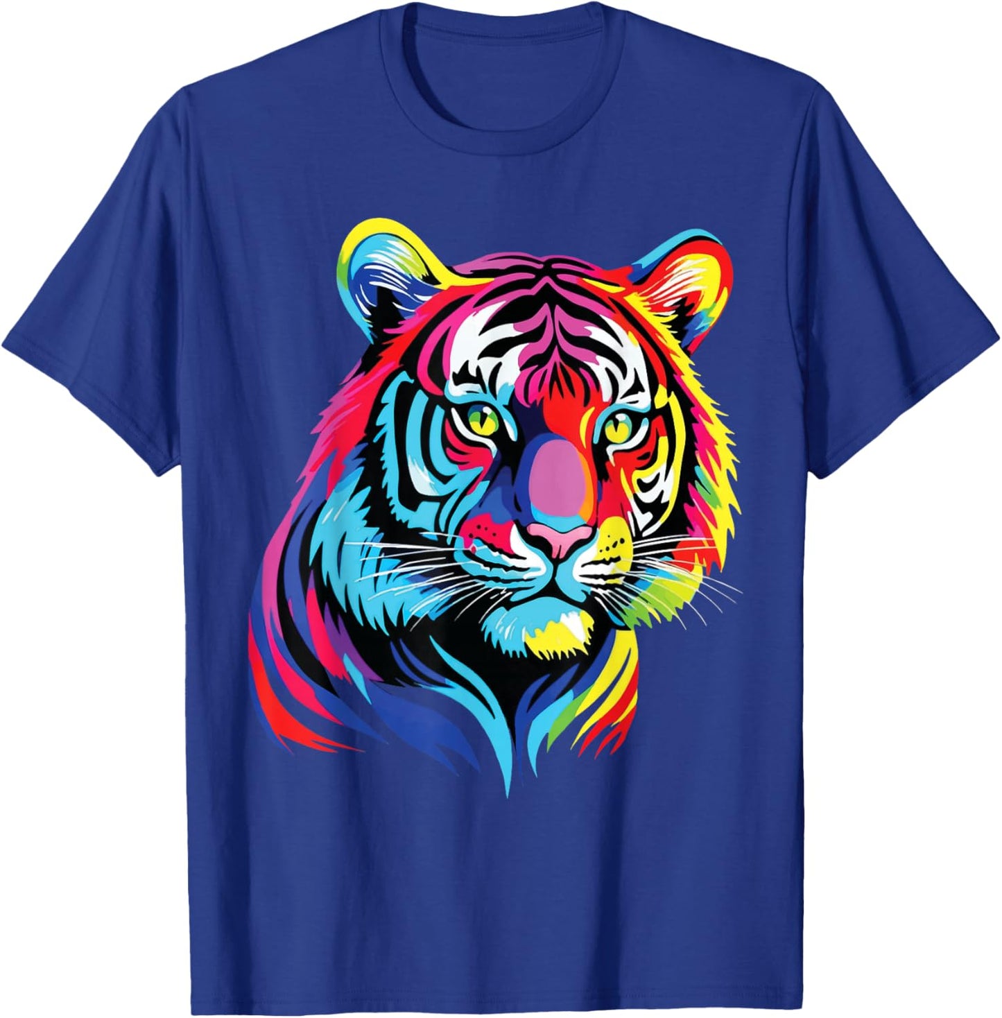Colorful Tiger Portrait Painting Safari Zoo Wildlife Ranger T-Shirt - T-Shirt | Royal