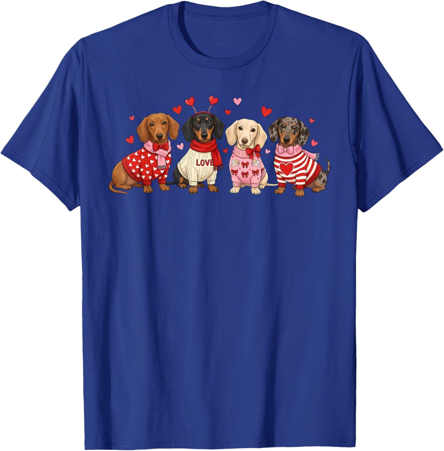 Dachshund Valentine Dachshund Valentine’s Day Sausage Dog T-Shirt - T-Shirt | Royal