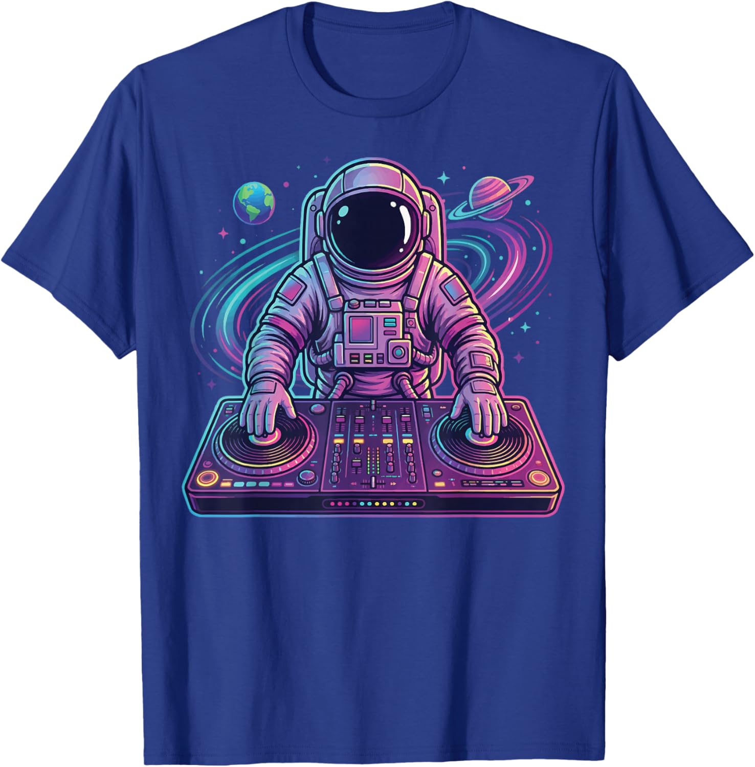 Astronaut DJ in Space T-Shirt - T-Shirt | Royal