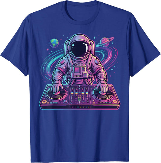 Astronaut DJ in Space T-Shirt - T-Shirt | Royal