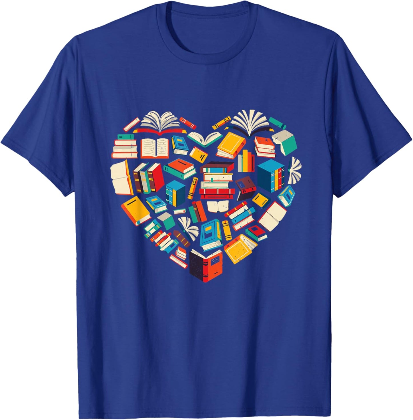 Book Lover Heart Reading Library Design T-Shirt - T-Shirt | Royal