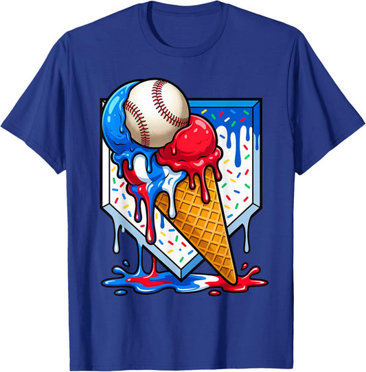 Funny Drip Baseball Sport Boys Kids T-Shirt - T-Shirt | Royal