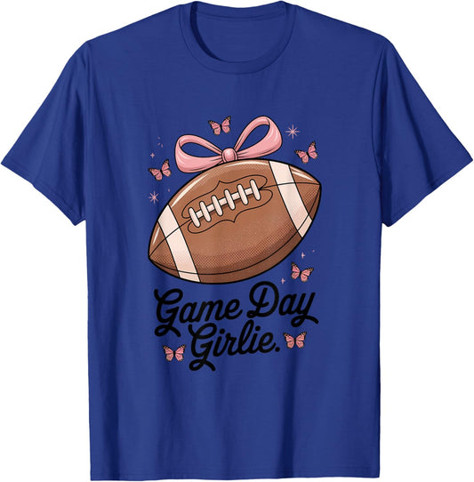 Game Day Girlie Football Season T-Shirt - T-Shirt | Royal