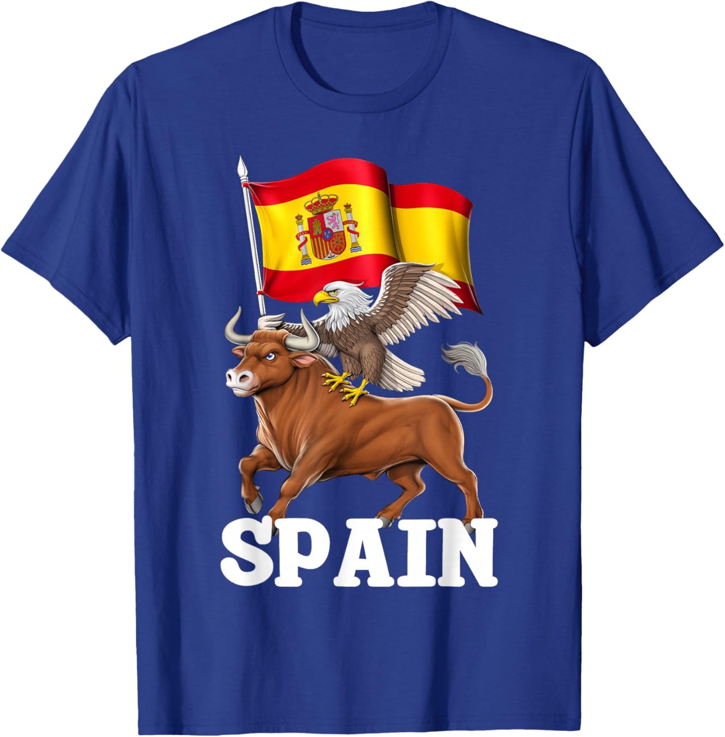 Spain Flag Spanish Bull Spanish Heritage Spanish Roots T-Shirt - T-Shirt | Royal