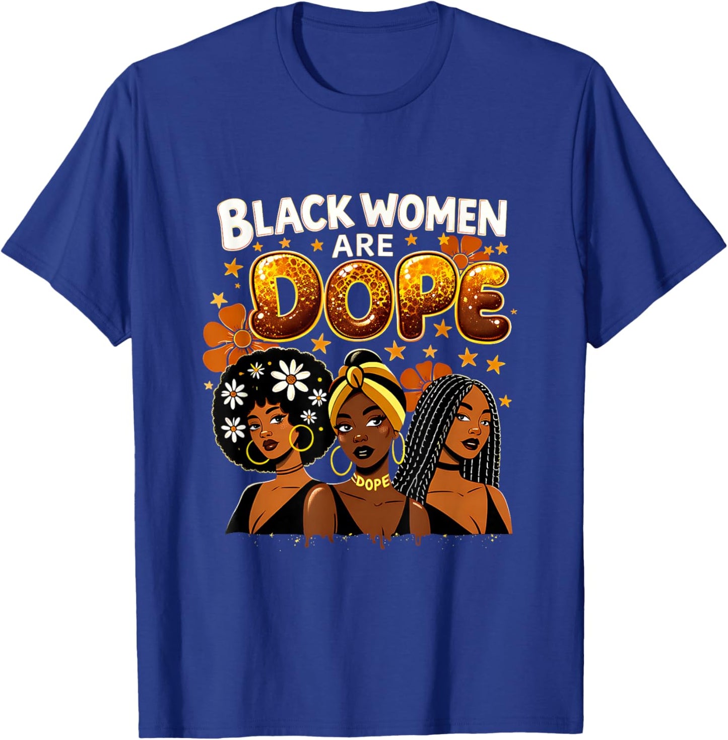 Dope Blessed Afrocentric Melanin Black History Pride Queen T-Shirt - T-Shirt | Royal