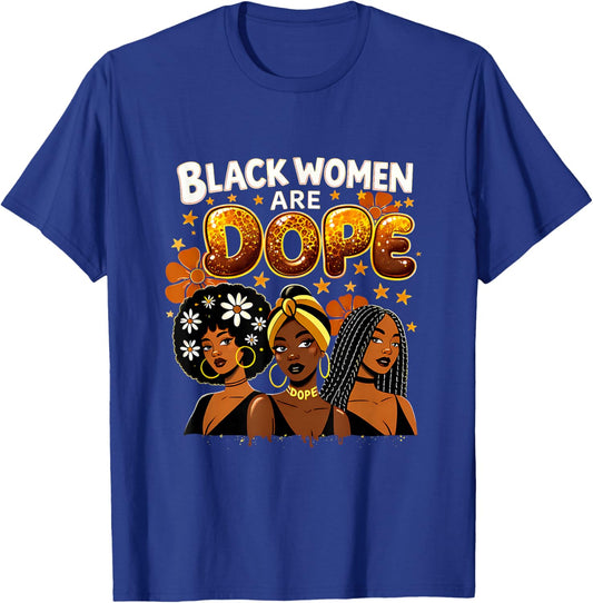 Dope Blessed Afrocentric Melanin Black History Pride Queen T-Shirt - T-Shirt | Royal