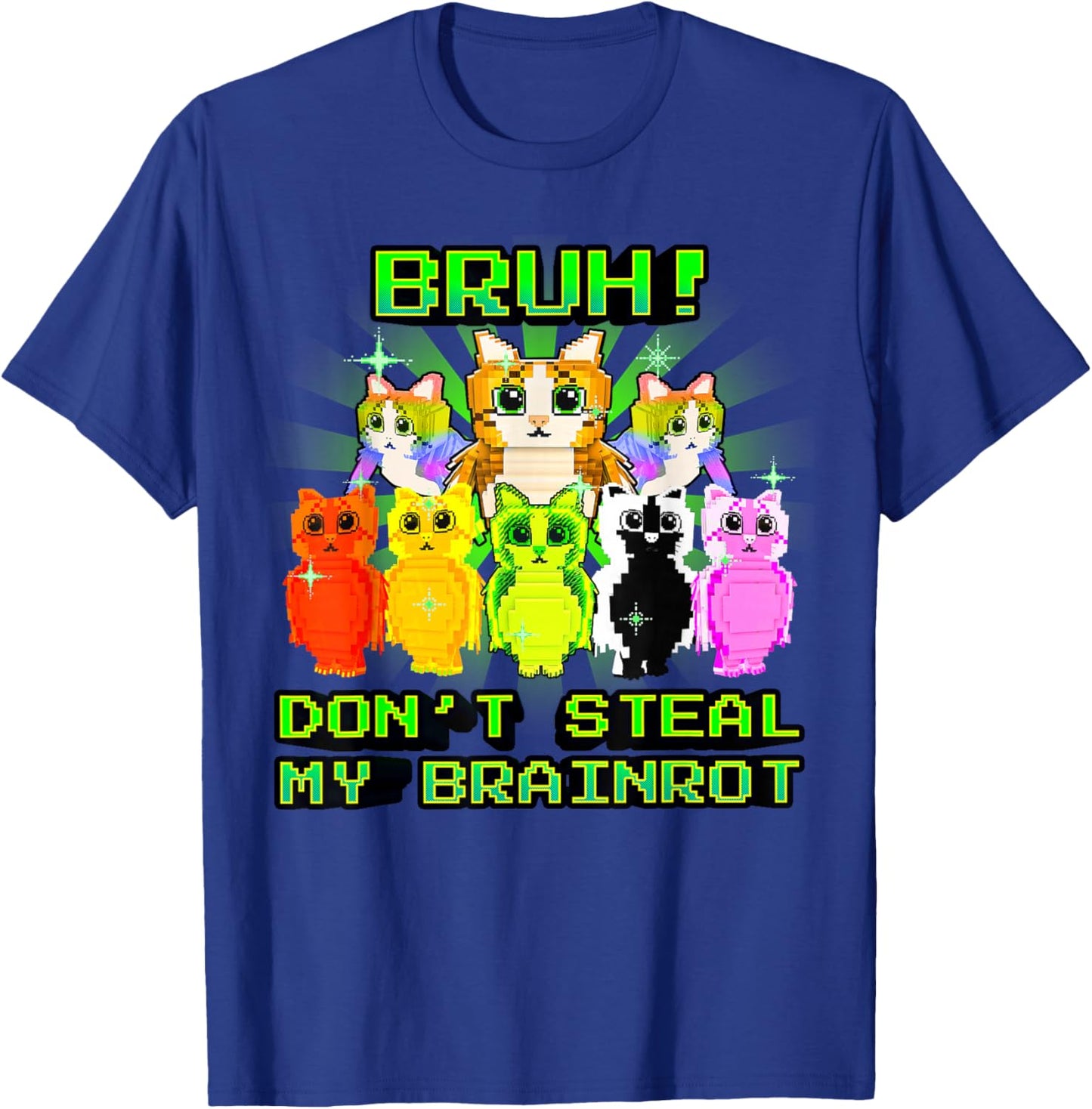 Bruh Don't Steal My Brainrot Funny Meowl Meme for Boys Kids T-Shirt - T-Shirt | Royal