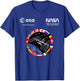 NASA Worm and ESA Logo ISS International Space Station T-Shirt - T-Shirt | Royal