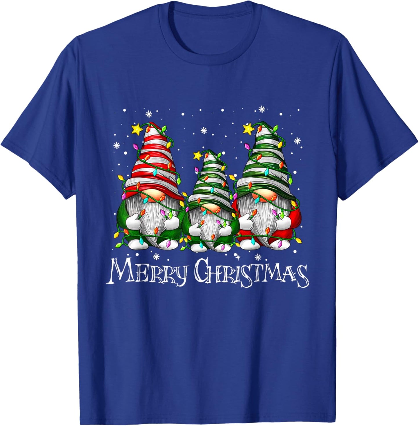 Cute Gnomes Merry Christmas Light Family Gnome Xmas Matching T-Shirt - T-Shirt | Royal