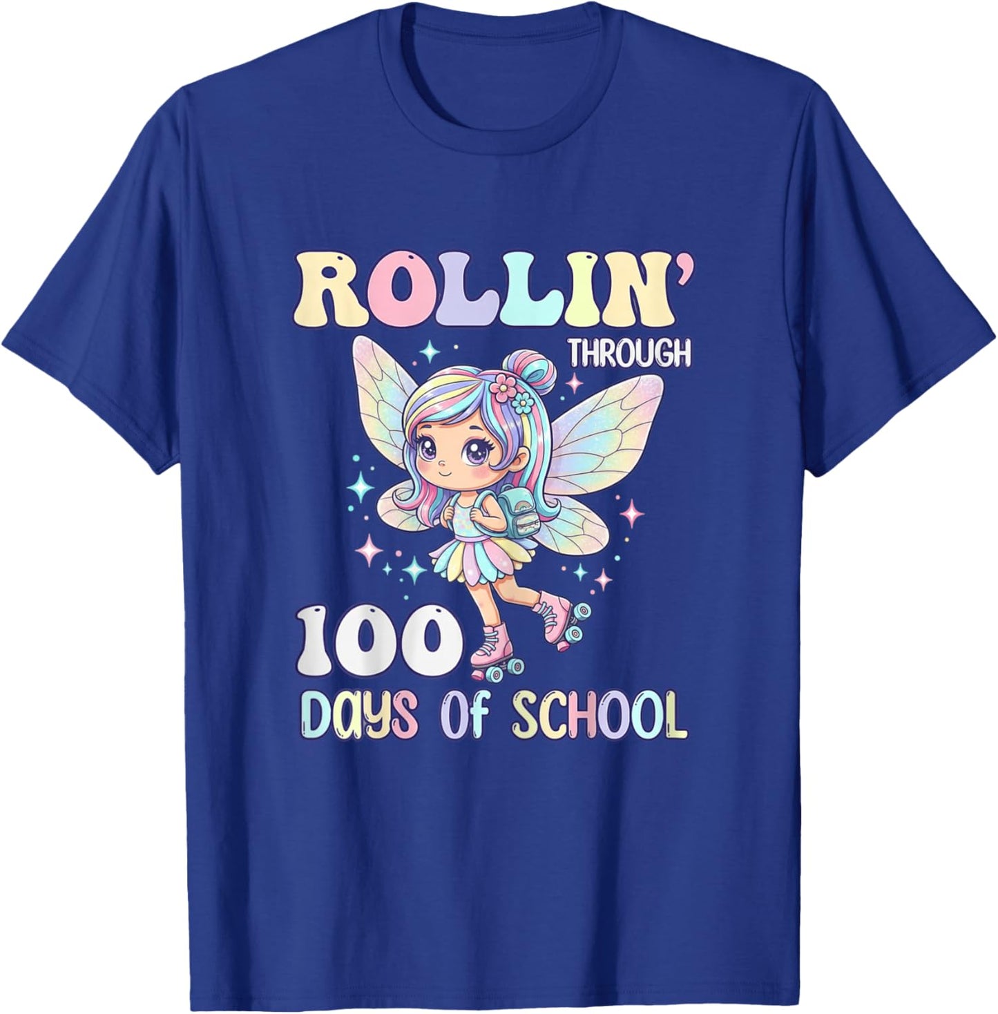 Fairy Outfit Girl 100 Days of School Girls Teacher T-Shirt - T-Shirt | Royal