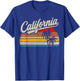 Vintage California Sunset Palm Trees Summer Vacation Vibes T-Shirt - T-Shirt | Royal
