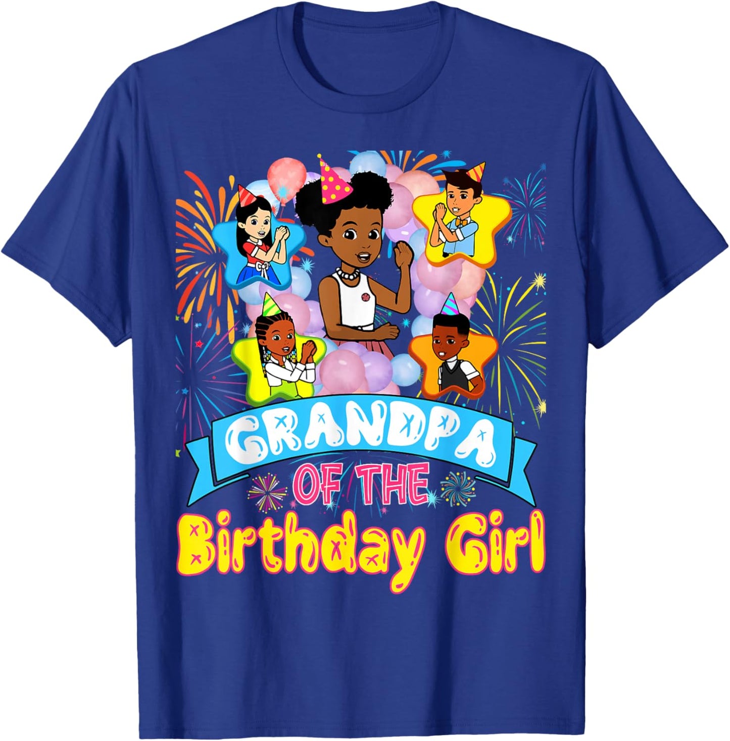 Grandpa of Birthday Girl Gracie Birthday Doll Girl Party T-Shirt - T-Shirt | Royal