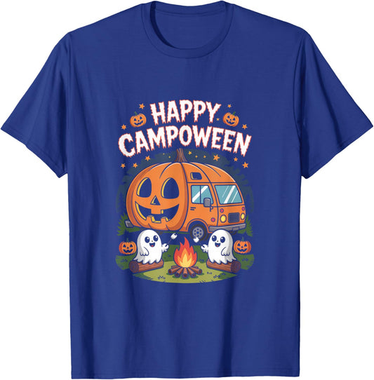 Happy Camp-O-Ween Halloween Camping Ghosts T-Shirt - T-Shirt | Royal