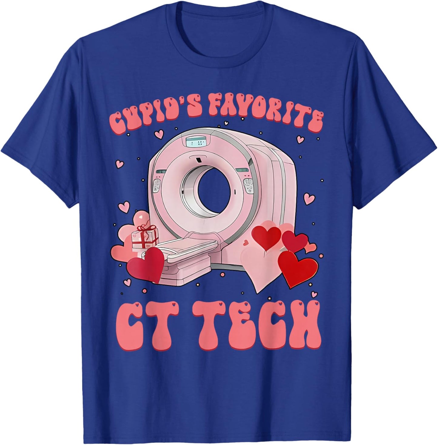 Cupid's Favorite CT Tech Radiology Valentines Day Xray Tech T-Shirt - T-Shirt | Royal