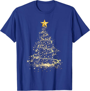 Funny Christmas Tree in Gold Merry Christmas Pajamas Women T-Shirt - T-Shirt | Royal