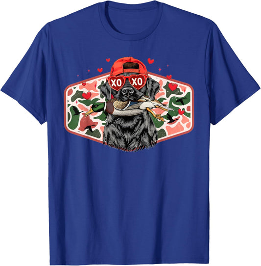 Retro Old Camo Duck Hunting Lab Dog Labrador Valentines XOXO T-Shirt - T-Shirt | Royal