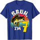 Bruh I'm 7 Years Old Fishing Birthday Theme Party T-Shirt - T-Shirt | Royal