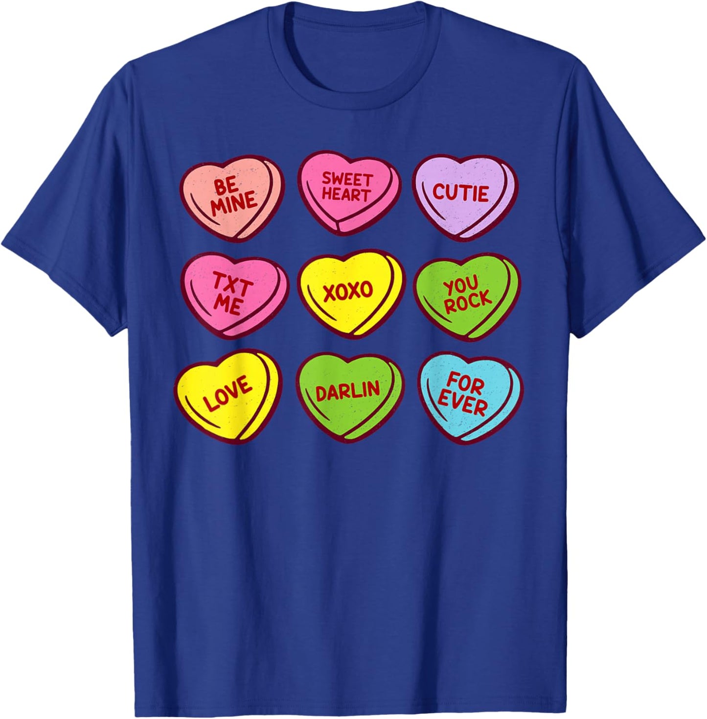 Vintage Valentines Conversation Hearts Candy Women Men Kids T-Shirt - T-Shirt | Royal