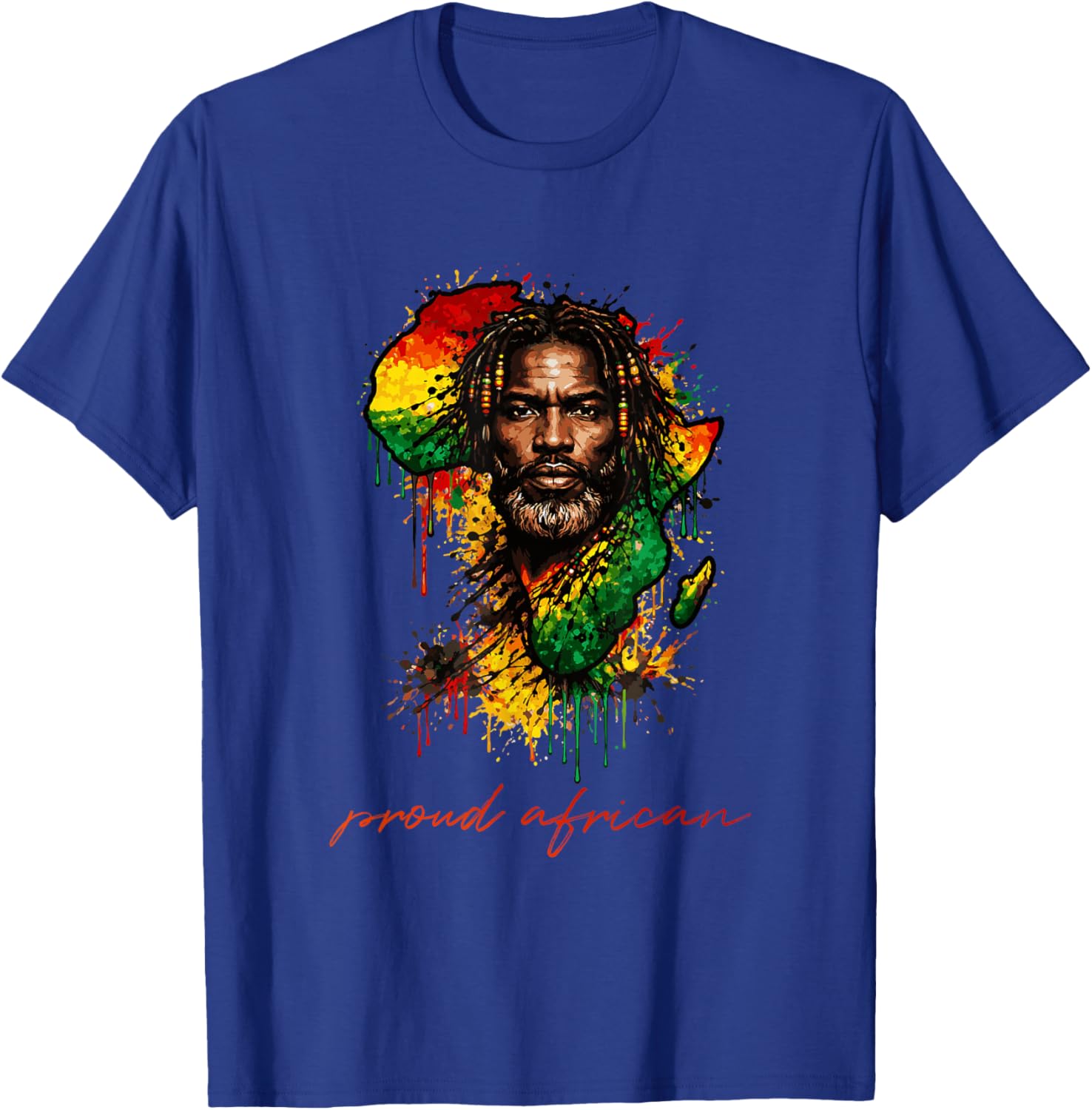 Proud African Black History Month African Heritage Art T-Shirt - T-Shirt | Royal
