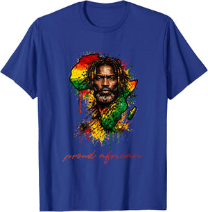 Proud African Black History Month African Heritage Art T-Shirt - T-Shirt | Royal