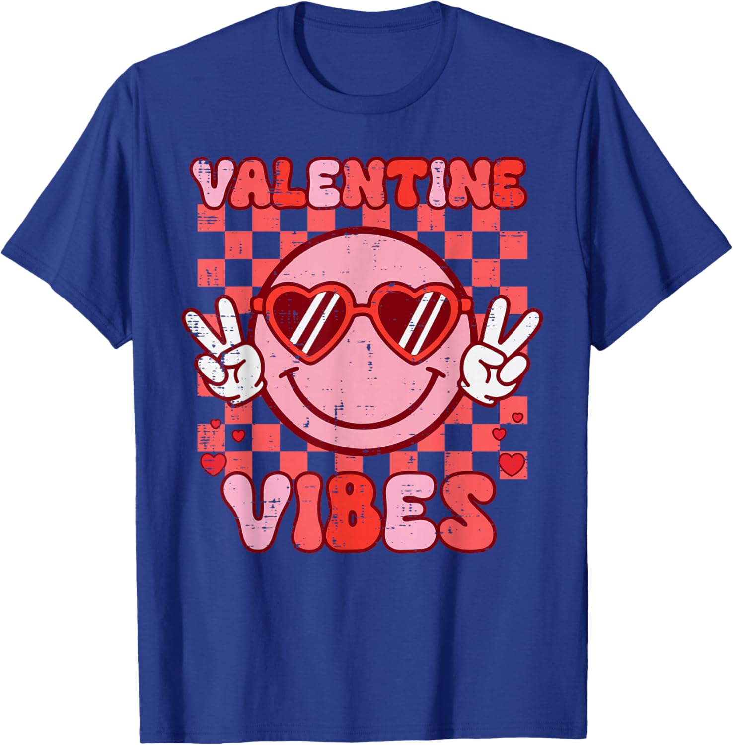 Valentine Vibes Peace Vintage Valentine Women Men Kids T-Shirt - T-Shirt | Royal